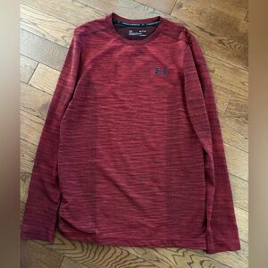 UNDER ARMOUR Men's Red Long Sleeve Tee, Size S/M